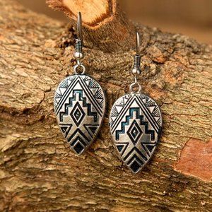 Vintage Nepalese Geometric Pendant Earrings